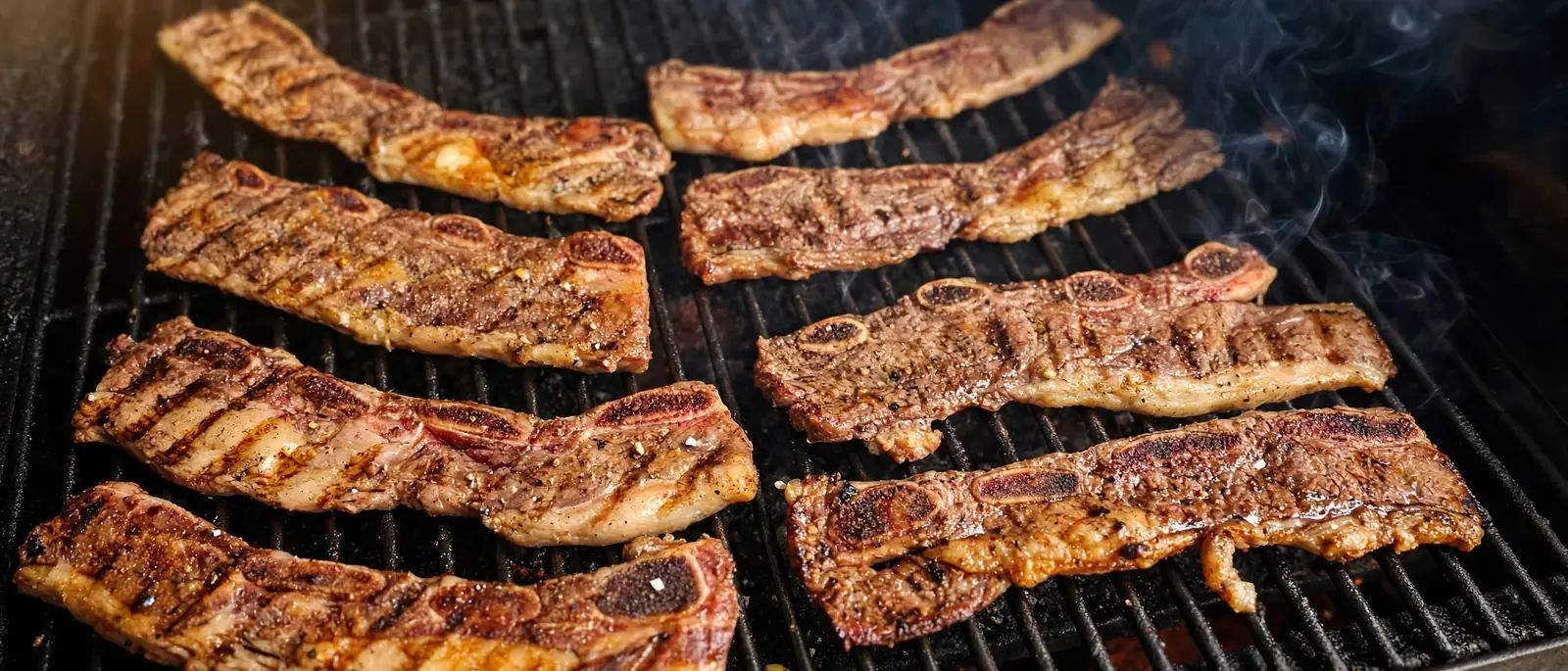 Wagyu short ribs on the grill